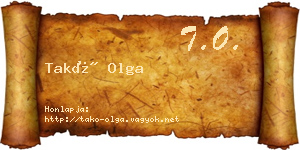 Takó Olga névjegykártya
